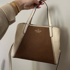 Kate Spade Rattan Cream and Brown Crossbody